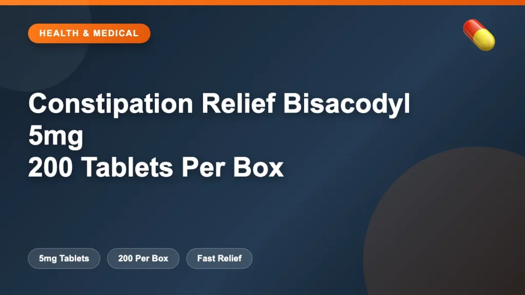 Constipation Relief Bisacodyl 5mg 200 Tablets Per Box