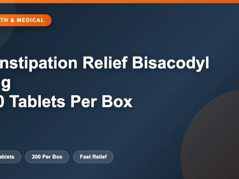 Constipation Relief Bisacodyl 5mg 200 Tablets Per Box